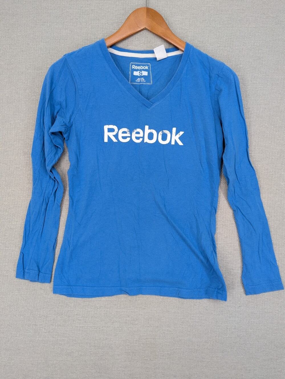 Reebok TShirt Size Small Light Blue Long Sleeve -0825F26